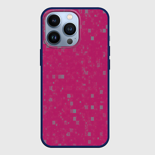 Чехол iPhone 13 Pro Color pink brown squares / 3D-Тёмно-синий – фото 1