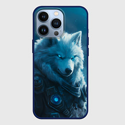 Чехол для iPhone 13 Pro Воин волк зимой, цвет: 3D-тёмно-синий