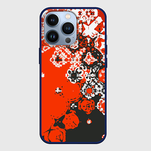 Чехол iPhone 13 Pro Красно-черная метаморфоза / 3D-Тёмно-синий – фото 1