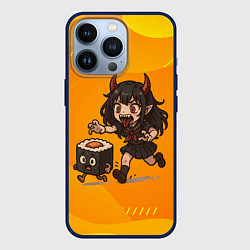 Чехол iPhone 13 Pro Девочка дьявол бежит за роллом