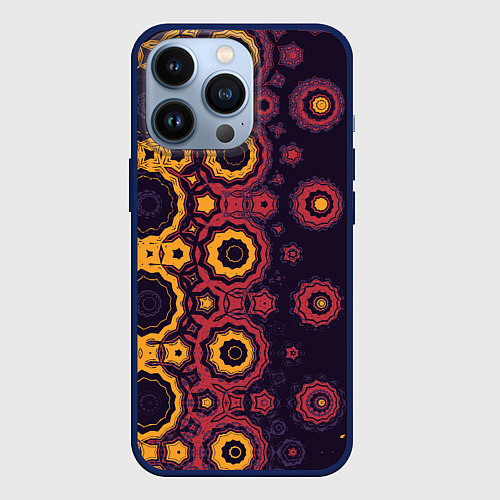 Чехол iPhone 13 Pro Метаморфоза из персидских звезд / 3D-Тёмно-синий – фото 1