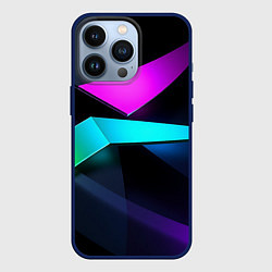 Чехол для iPhone 13 Pro Neon colored geometric, цвет: 3D-тёмно-синий
