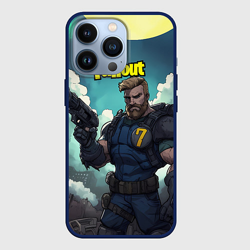 Чехол iPhone 13 Pro Fallout седьмой / 3D-Тёмно-синий – фото 1