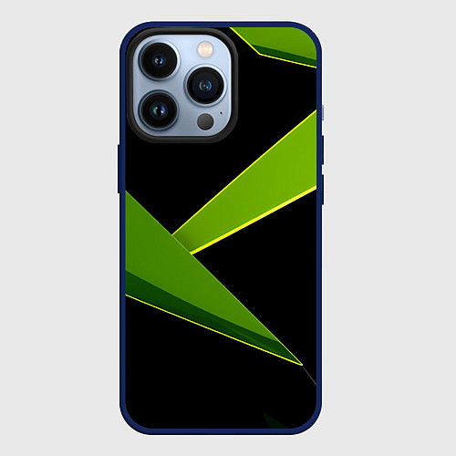 Чехол iPhone 13 Pro Geometric neon / 3D-Тёмно-синий – фото 1