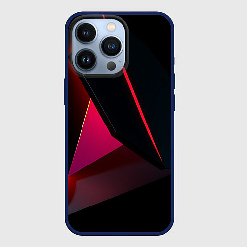Чехол iPhone 13 Pro Geometric shapes / 3D-Тёмно-синий – фото 1