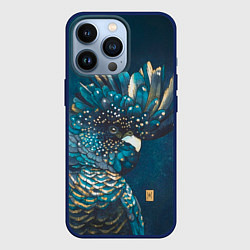 Чехол для iPhone 13 Pro Акварельный попугай, цвет: 3D-тёмно-синий