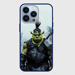 Чехол для iPhone 13 Pro Шрек панк в доспехах, цвет: 3D-тёмно-синий