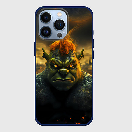 Чехол iPhone 13 Pro Шрек после взрыва / 3D-Тёмно-синий – фото 1