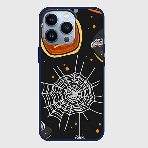 Чехол iPhone 13 Pro Атмосфера хэллоуина / 3D-Тёмно-синий – фото 1