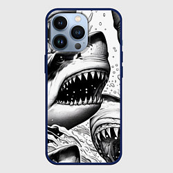 Чехол iPhone 13 Pro Белая акула - стая