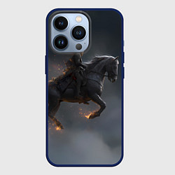 Чехол для iPhone 13 Pro Летящая лошадь с искрами, цвет: 3D-тёмно-синий