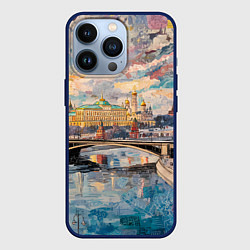 Чехол iPhone 13 Pro Зимняя Москва с абстрактным небом