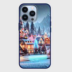 Чехол iPhone 13 Pro Городок в новогодних огоньках
