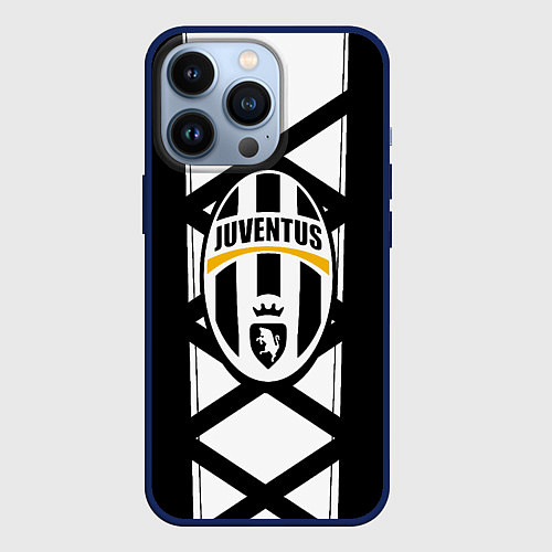 Чехол iPhone 13 Pro Ювентус геометрия полосы линии / 3D-Тёмно-синий – фото 1