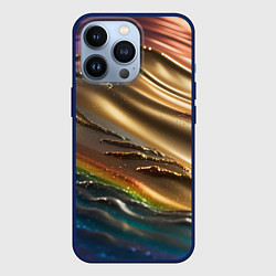 Чехол для iPhone 13 Pro Переливающийся расплавленный металл, цвет: 3D-тёмно-синий