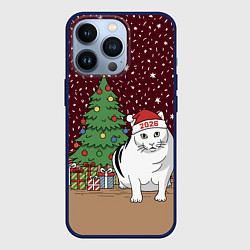 Чехол iPhone 13 Pro Кот Бендер и ёлка