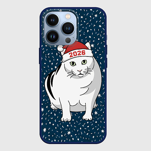 Чехол iPhone 13 Pro Кот мем - 2026 / 3D-Тёмно-синий – фото 1