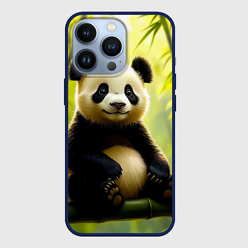 Чехол iPhone 13 Pro Бамбуковый хранитель / 3D-Тёмно-синий – фото 1