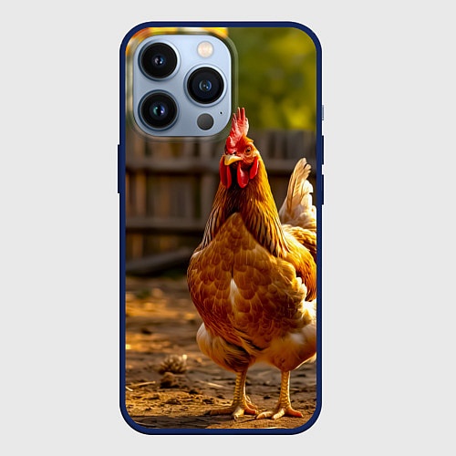 Чехол iPhone 13 Pro Золотой хранитель двора / 3D-Тёмно-синий – фото 1