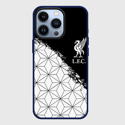 Чехол iPhone 13 Pro Liverpool краски текстура геометрия / 3D-Тёмно-синий – фото 1