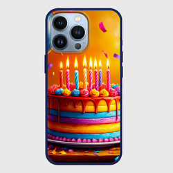 Чехол для iPhone 13 Pro Радуга праздничного торта, цвет: 3D-тёмно-синий
