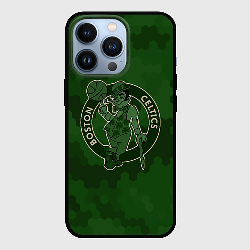 Чехол iPhone 13 Pro NBA Celtics camo / 3D-Черный – фото 1