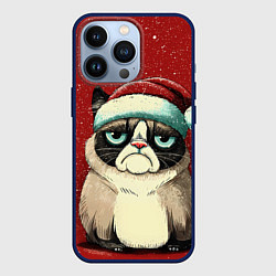 Чехол iPhone 13 Pro Грустный Новогодний мем котик