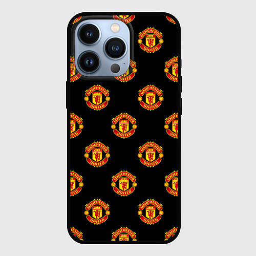 Чехол iPhone 13 Pro Manchester United Pattern / 3D-Черный – фото 1