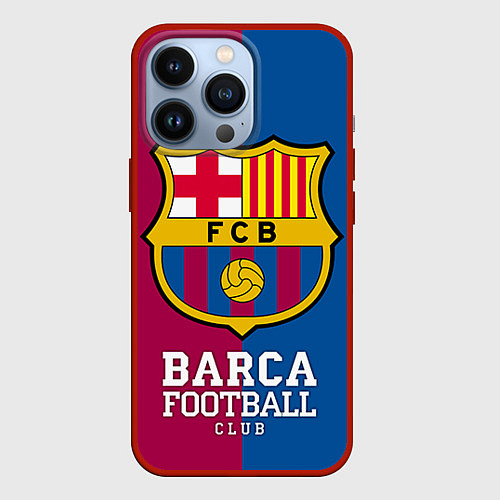 Чехол iPhone 13 Pro Barca Football / 3D-Красный – фото 1