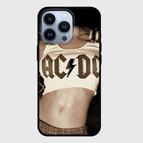 Чехол iPhone 13 Pro AC/DC Girl / 3D-Черный – фото 1