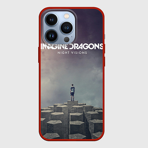 Чехол iPhone 13 Pro Imagine Dragons: Night Visions / 3D-Красный – фото 1