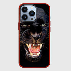 Чехол для iPhone 13 Pro Пантера, цвет: 3D-красный