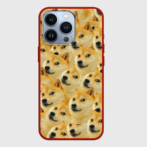 Чехол iPhone 13 Pro Doge / 3D-Красный – фото 1