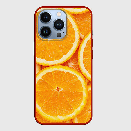 Чехол iPhone 13 Pro Апельсин / 3D-Красный – фото 1