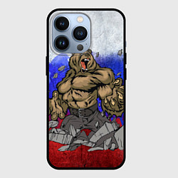 Чехол для iPhone 13 Pro Русский медведь, цвет: 3D-черный