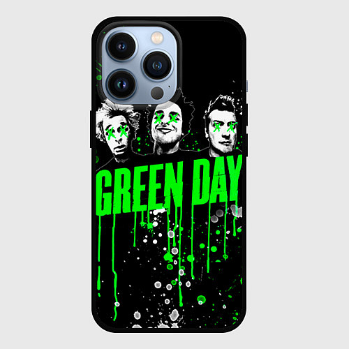 Чехол iPhone 13 Pro Green Day: Acid Colour / 3D-Черный – фото 1