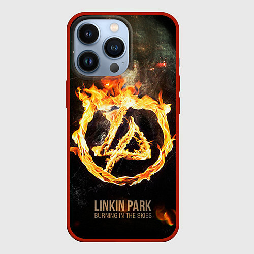 Чехол iPhone 13 Pro Linkin Park: Burning the skies / 3D-Красный – фото 1