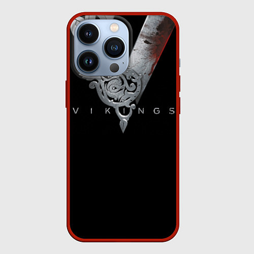 Чехол iPhone 13 Pro Vikings Emblem / 3D-Красный – фото 1