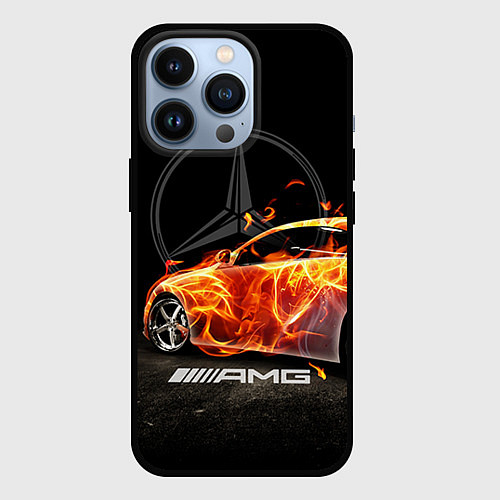 Чехол iPhone 13 Pro Mercedes / 3D-Черный – фото 1