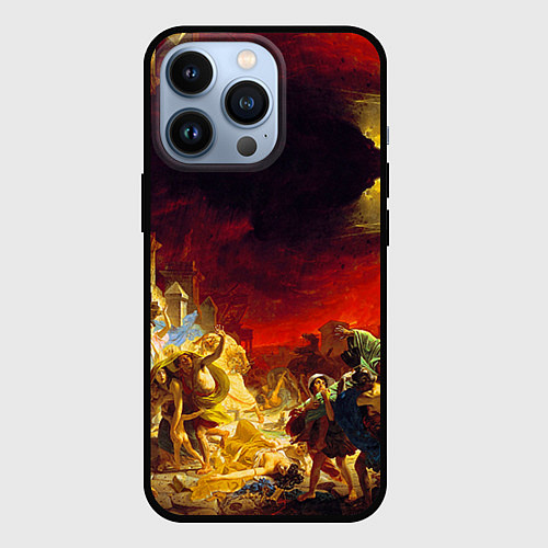 Чехол iPhone 13 Pro Брюллов Последний день Помпеи / 3D-Черный – фото 1