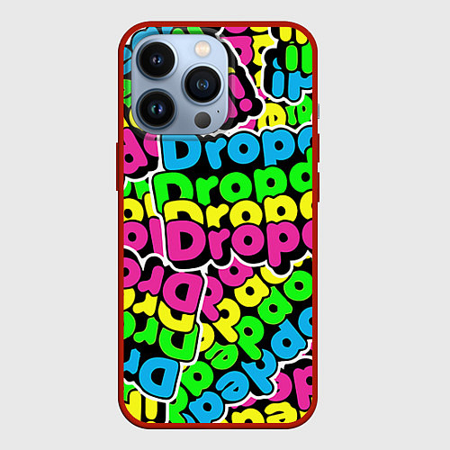Чехол iPhone 13 Pro Drop Dead: Acid Pattern / 3D-Красный – фото 1