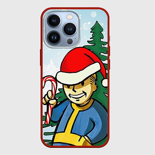 Чехол iPhone 13 Pro Fallout Christmas / 3D-Красный – фото 1