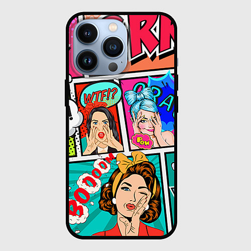 Чехол iPhone 13 Pro POP ART / 3D-Черный – фото 1