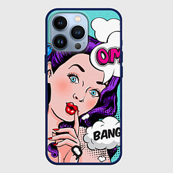 Чехол для iPhone 13 Pro PO ART, цвет: 3D-тёмно-синий
