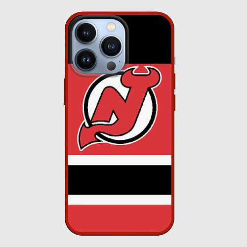 Чехол iPhone 13 Pro New Jersey Devils / 3D-Красный – фото 1