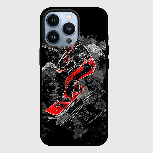 Чехол iPhone 13 Pro Сноубордист / 3D-Черный – фото 1