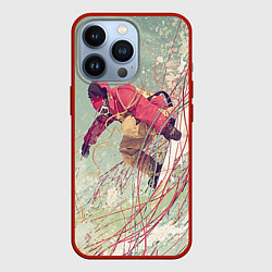 Чехол для iPhone 13 Pro Сноуборд, цвет: 3D-красный