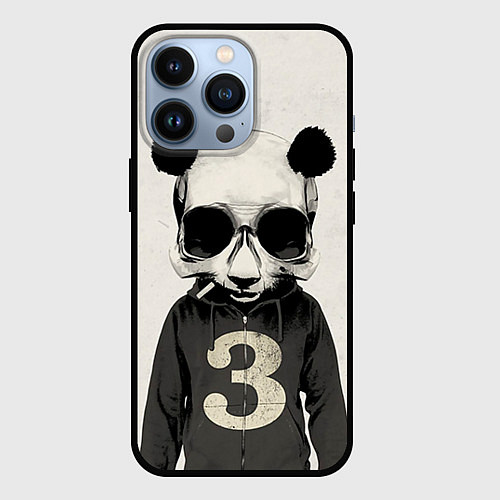 Чехол iPhone 13 Pro Скелет панды / 3D-Черный – фото 1