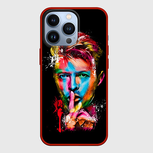 Чехол iPhone 13 Pro Дэвид Боуи / 3D-Красный – фото 1