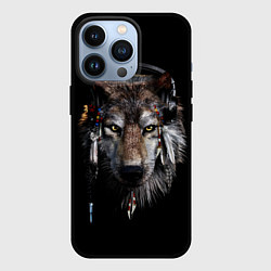 Чехол для iPhone 13 Pro Волк-шаман, цвет: 3D-черный